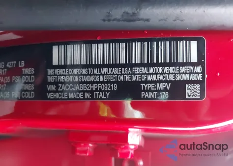 2017 Jeep Renegade Latitude Fwd из США, поврежденный, VIN ZACCJABB2HPF09219